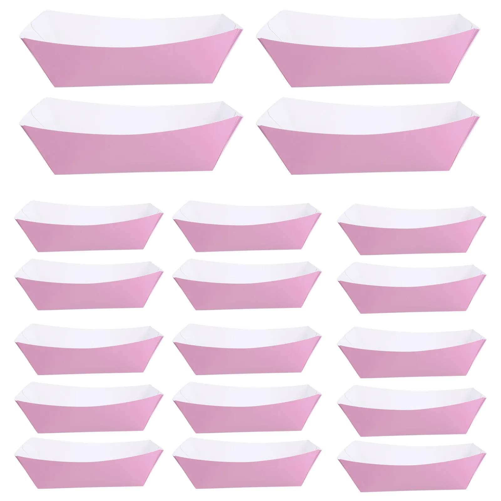 60Pcs Boat Shape Paper Tray For Serving Trays Party Supplies Natural Kraft Taco Shaped Disposable