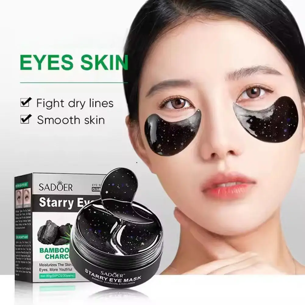

60pcs SADOER Rose Starry Collagen Eye Mask Anti Dark Circles Remove Eyes Bags Moisturizing Firming Eye Patches Eyes Skin Care
