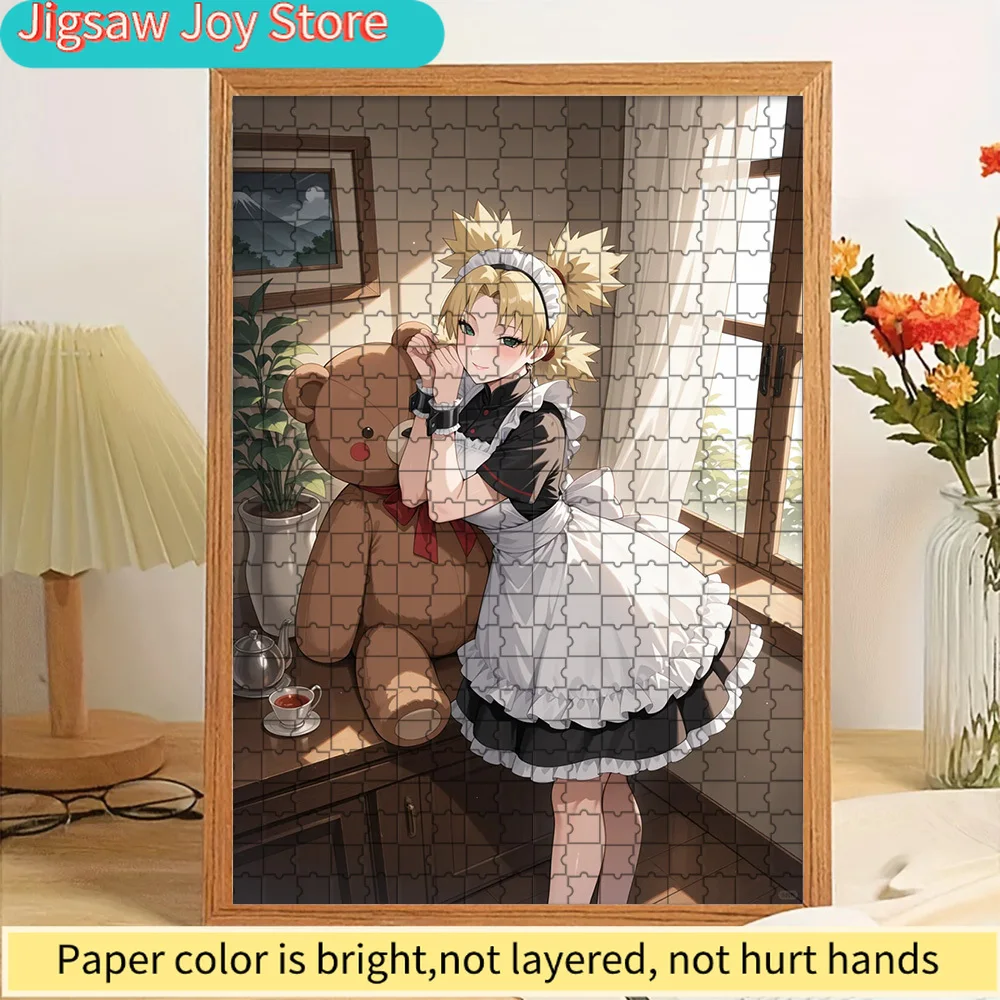 

Anime Naruto Temari Cute Maid Outfit Big Teddy Bear Window Side Pose Paper Puzzle, Premium High Definition Vivid Print, Smooth B