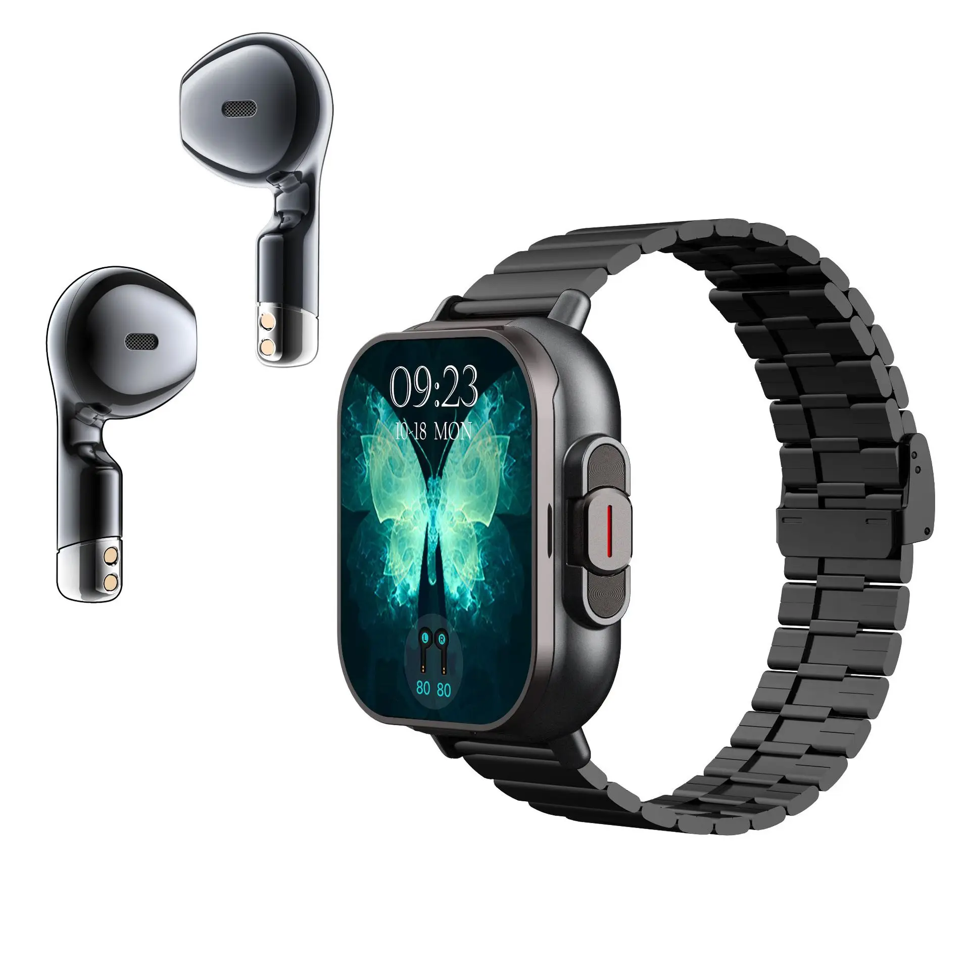 New Fashion 2024 Casual Elegant Wrist Watch Life Waterproof Ios Call 2-In-1 Bluetooth Earphones Full Screen Smart Watch image 3