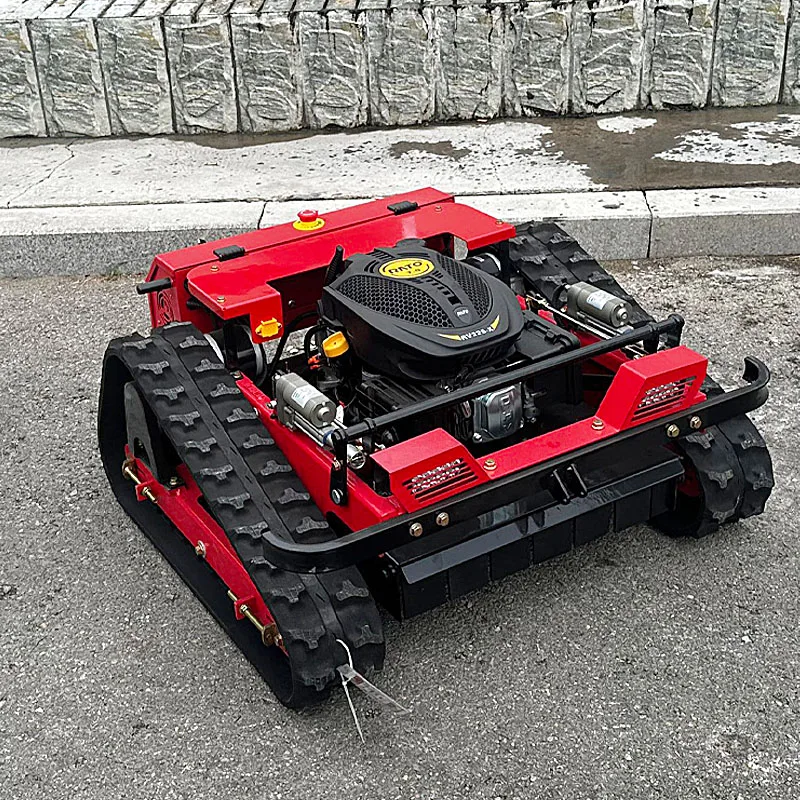 

China Factory Small Mobile Lawn Mower Grass Cutting Robot with Crawler Petrol Wireless Remote Control for Home and Farm Use