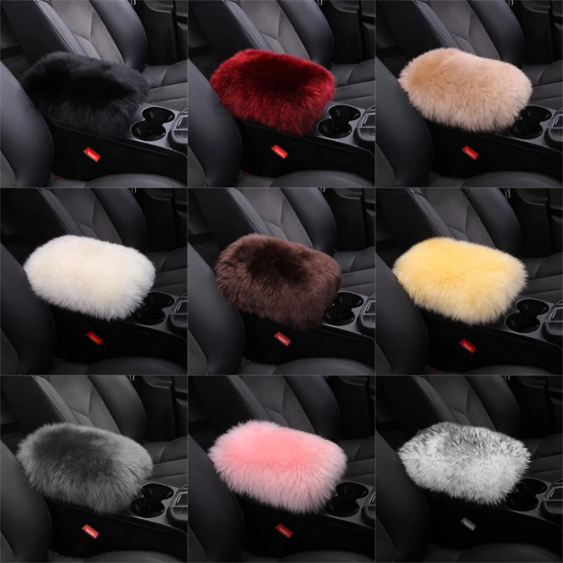 

Artificial Plush Auto Center Console Armrest Cover Soft Furry Seat Box Protector Pad Universal Fit for SUV Truck Car Interior