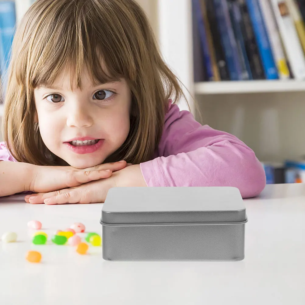 

Rectangular Metal Tin Box Small Storage Container for Treats Favors Crafts Compact Portable Elegant Design Storage Tin