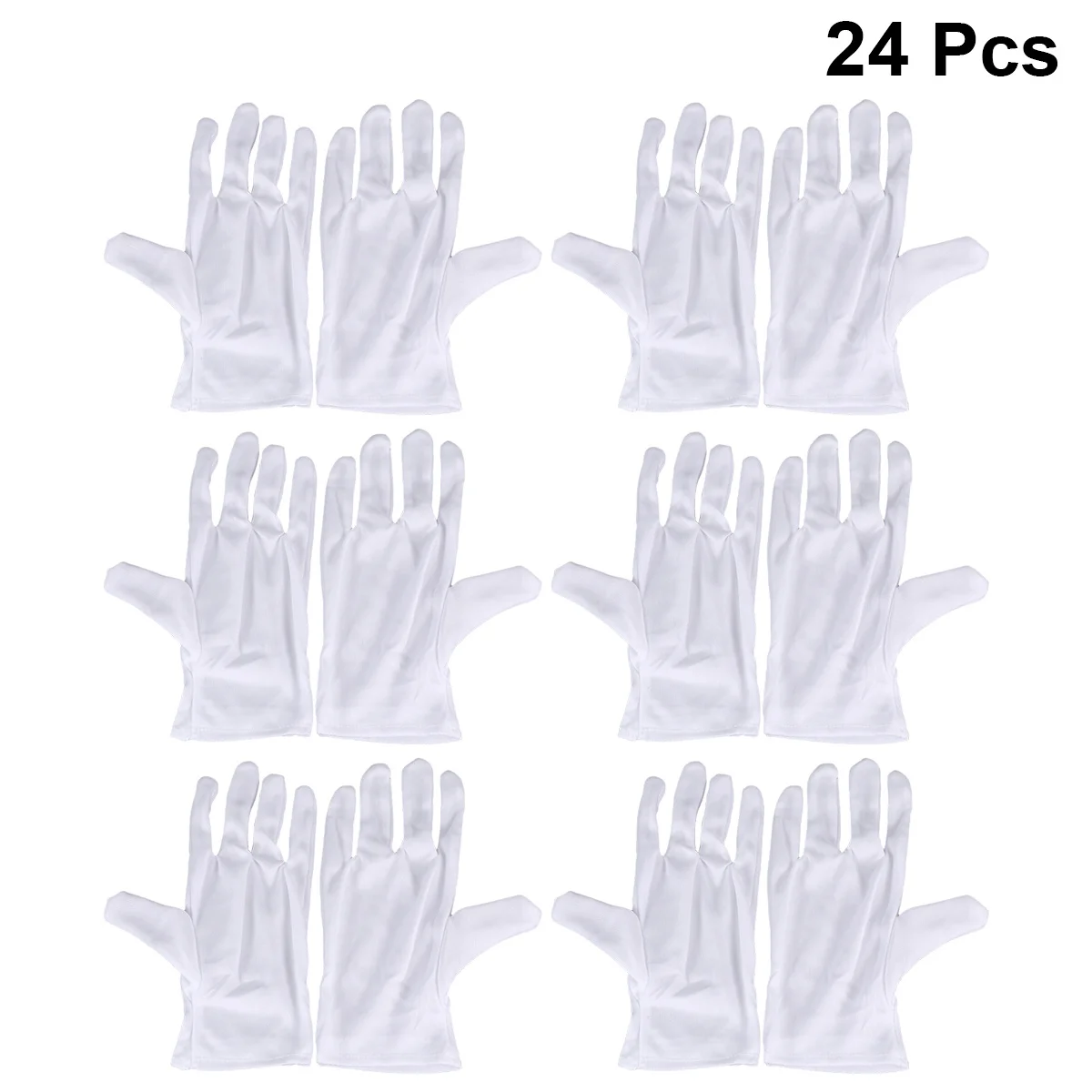 

12Pairs Protective Elastic Polyester Moisturizing Work Gloves Lightweight for Gardening Industrial Jewelry Store Handling