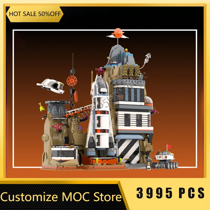 

3995 шт. Aerospace Series MOC Space Station On The Moon Модель Креативная идея для детей Популярная сборка игрушек Головоломка Рождественские подарки