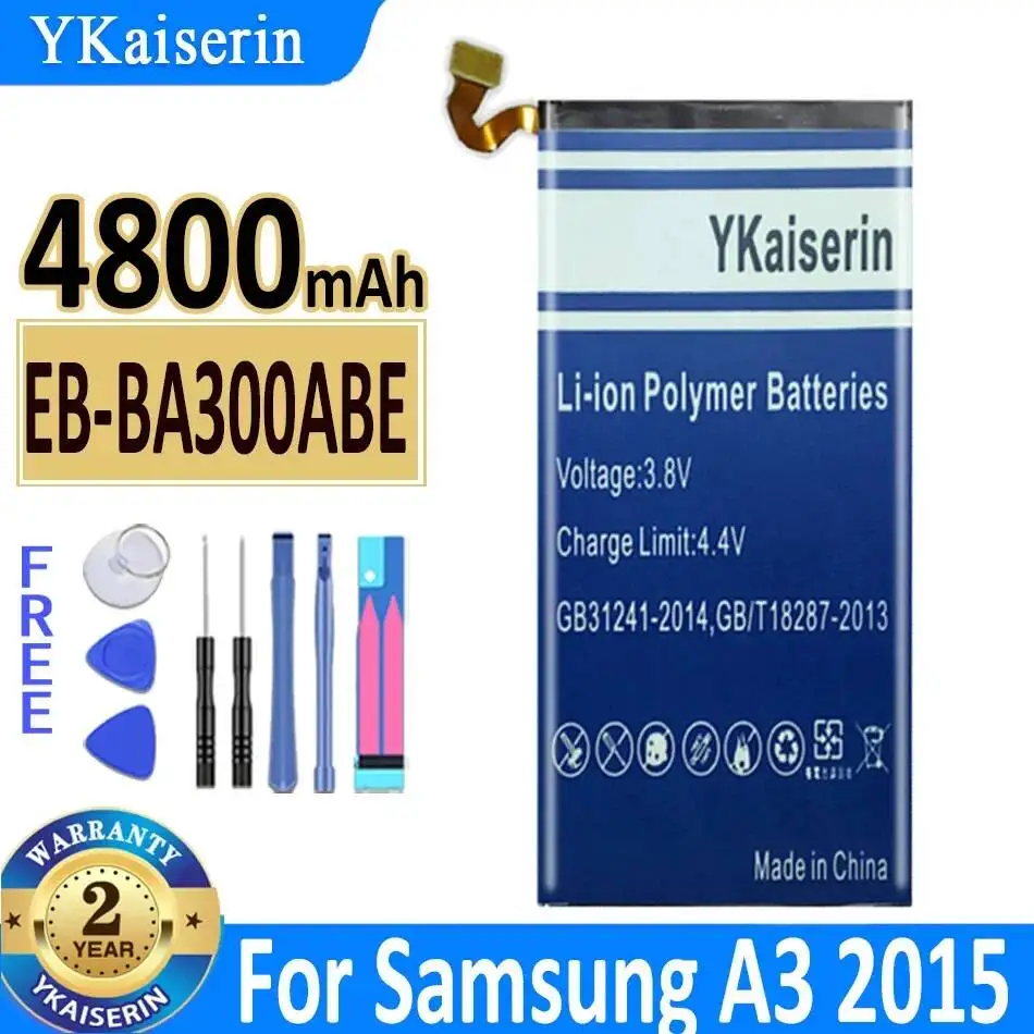 Аккумулятор EB-BA300ABE для Samsung Galaxy A3 2015 (версия A300/A3000), высокая совместимость, 4800 мАч, длительное время работы