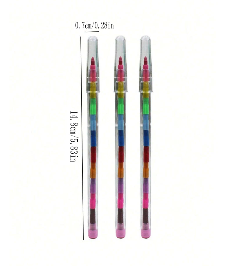 10 Stackable 11-Color Colored Pencils, Student Drawing Crayons and Pencils, Student Stationery, Stackable Colred Pencils, Back t