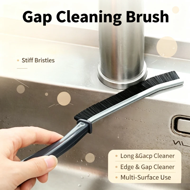 4PCS Long Strip Hard Bristle Crevice Brush Multi Functional Gap Cleaner for Bathroom Door and Window Narrow Seam Cleaning
