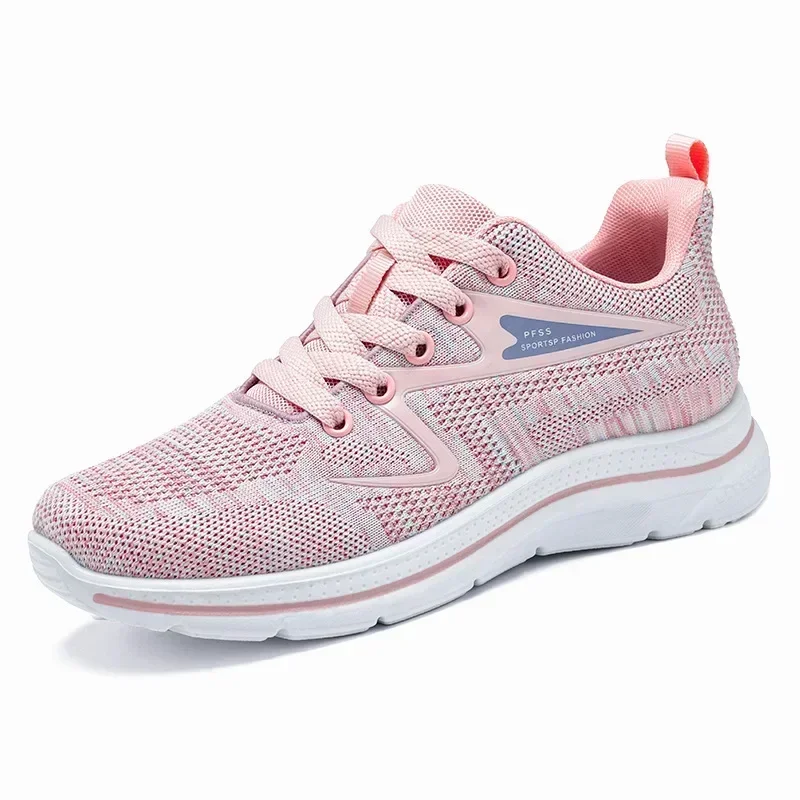 Spring New Trendy Women's Mesh Breathable Casual Sports Shoes Shock Absorbent Soft Bottom Breathable Comfortable Running Shoes