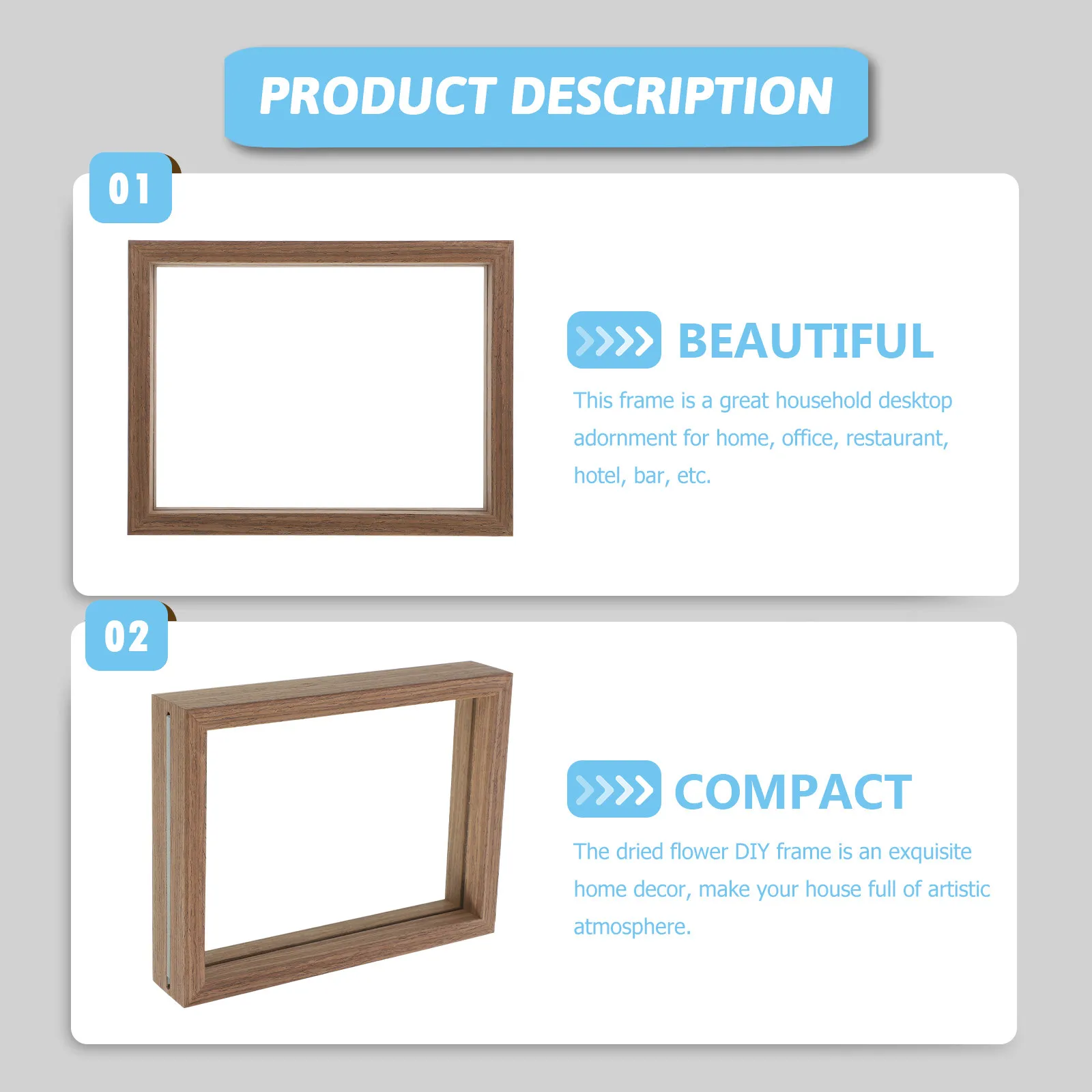 Double Glass Frame Rectangle for Pressed Flower Display