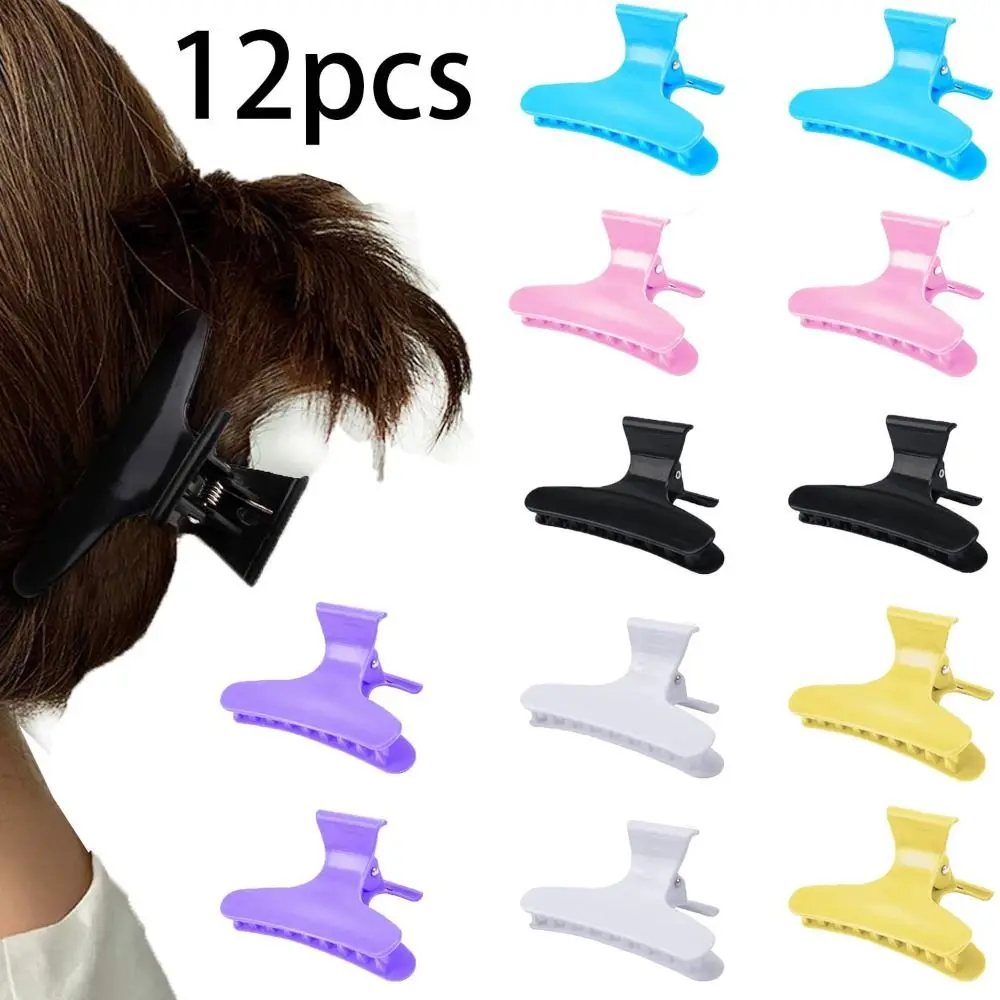 12Pcs Claw Clamps Butterfly Hair Clips Holding Tools Professional Grade Hair Section Clamps Hairpins Hair Styling Tools