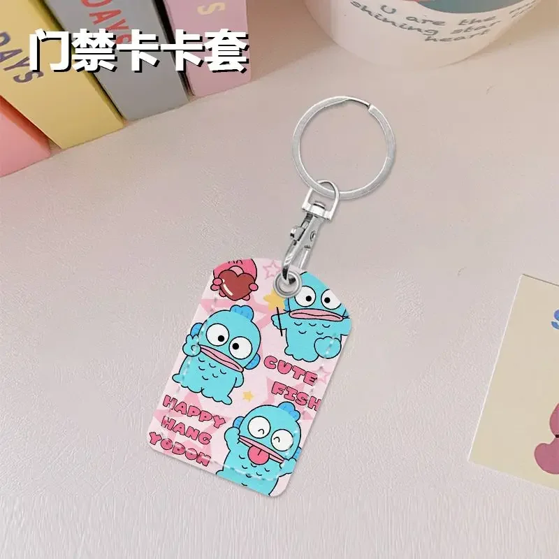 Hangyodon Anime Kawaii Sanrio Ins Fashion Student Card Protective Cover Cute Cartoon Keychain Pendant Card Bag Gifts for Kids