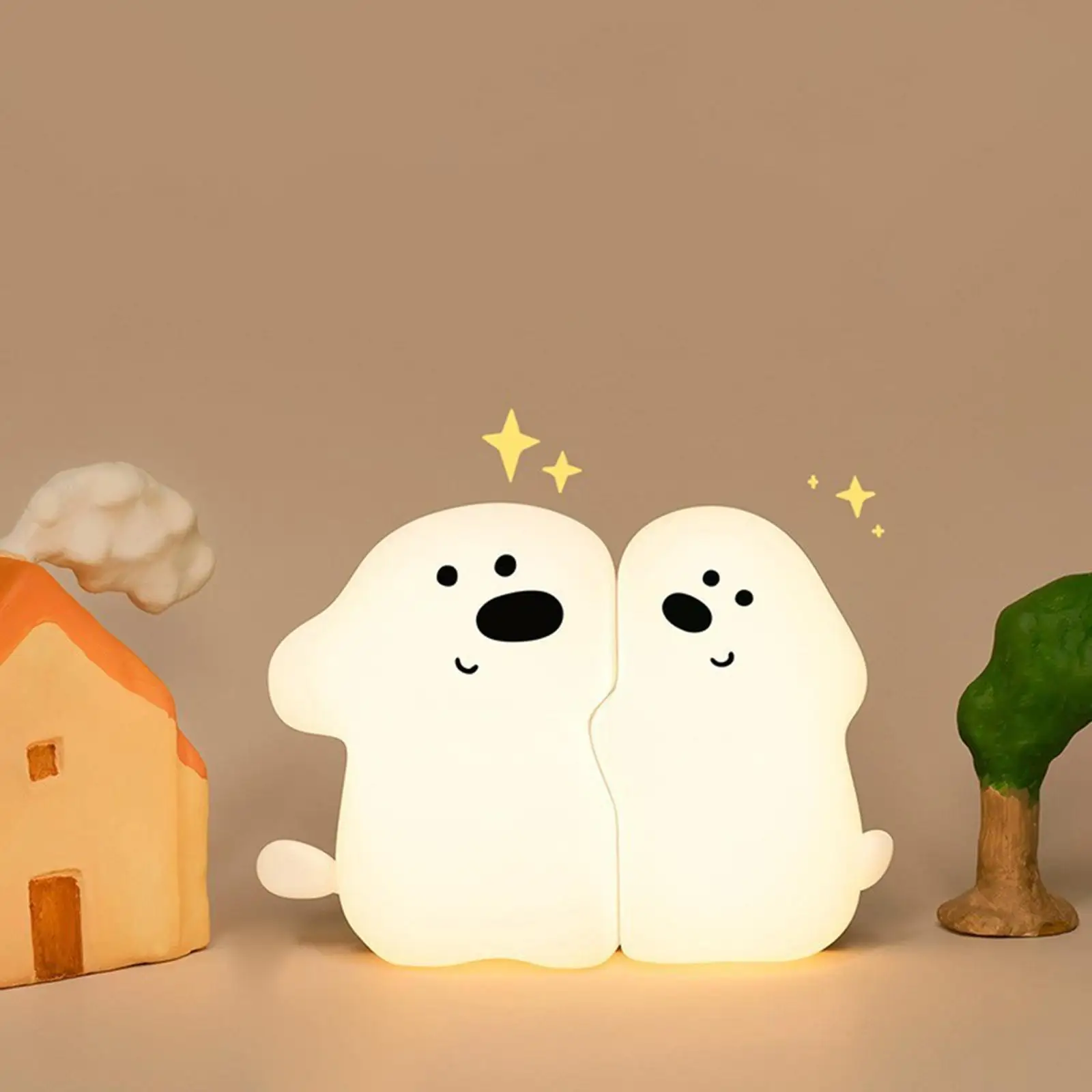 Puppy Night Light Rechargeable Brightness Adjustable Dimmable Gifts Bedside Lamp for Bedside Nursery Boys Girls Desk Bedroom