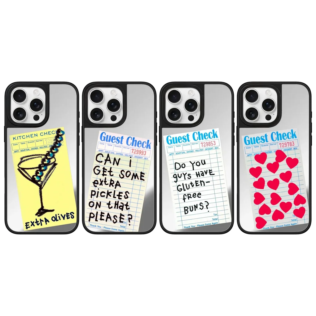 

Restaurant Note Mirror Surface Black Border Magnetic Phone Case Cover for IPhone 12 13 14 15 16 17 Pro Max Case