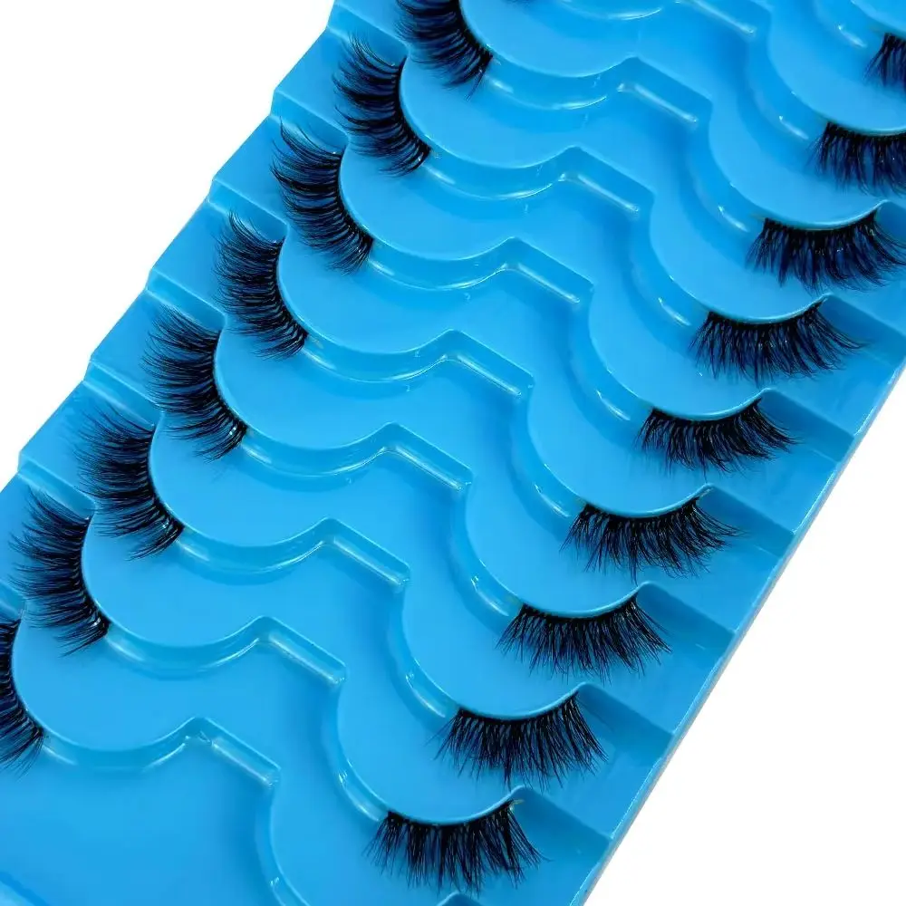 10 Pairs Half/Full Eye Mink Eyelashes Clear Band Eyelashes Crisscross Transparent Band False Eyelashes Dramatic Lashes Upper Las