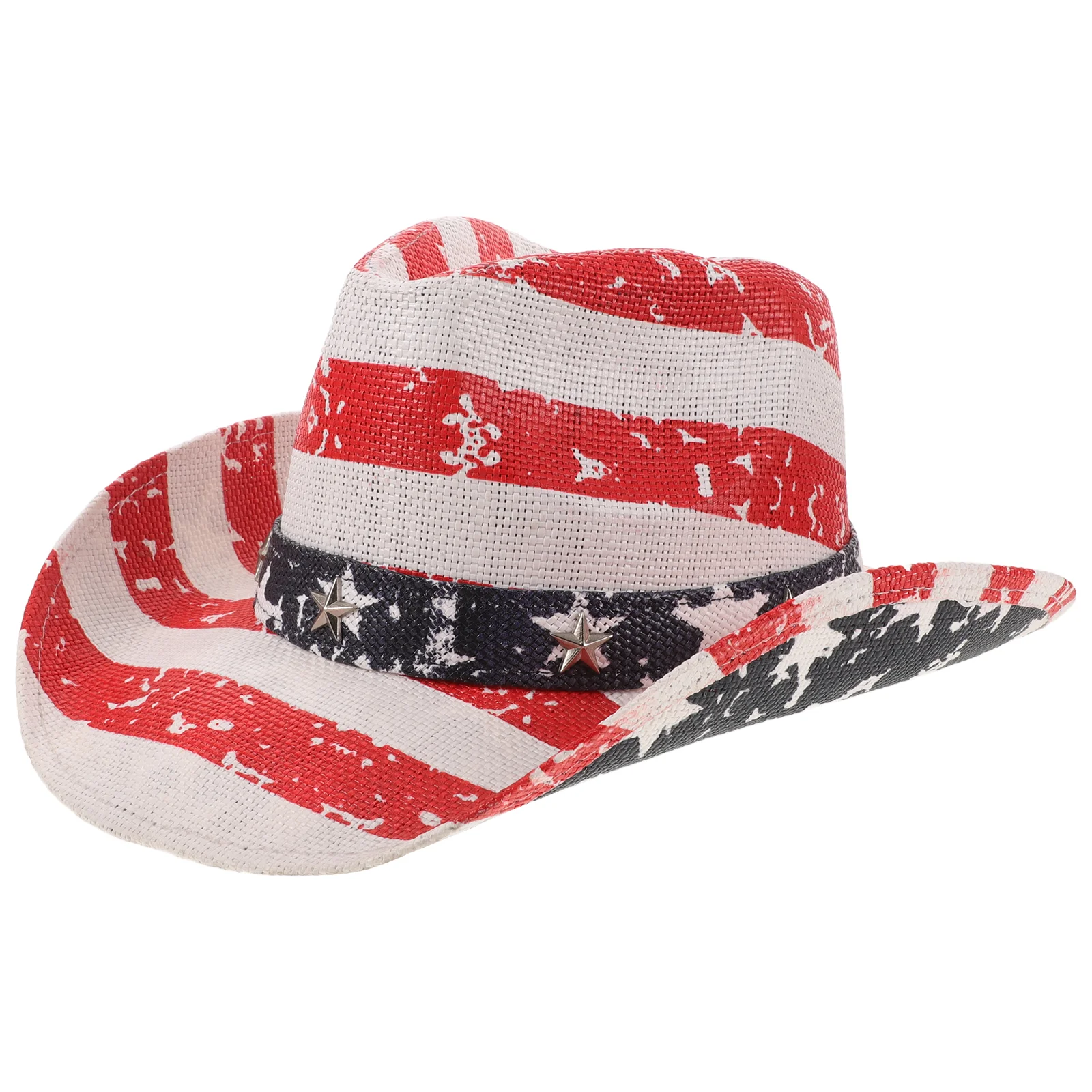 

USA Flag Hat Western Cowboy Hat Men Women Hat Independence Day Party Hat Prop Party Cosplay Hat American Flag Hat Stage