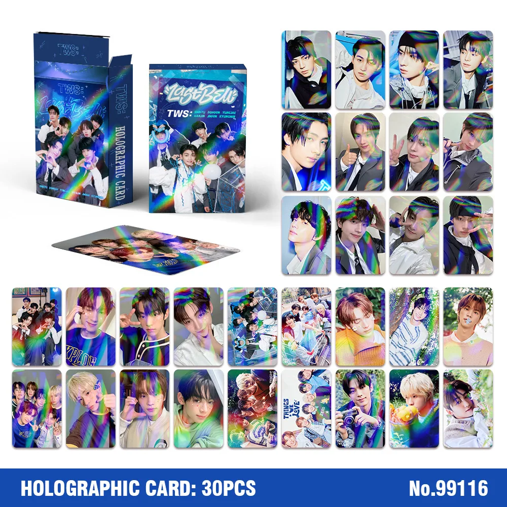 30Pcs ATEEZ TWS RIIZE GOT7 Laser Photocards Kpop Star Collection Lomo Cards Holographic Flash Cards Fans Gifts