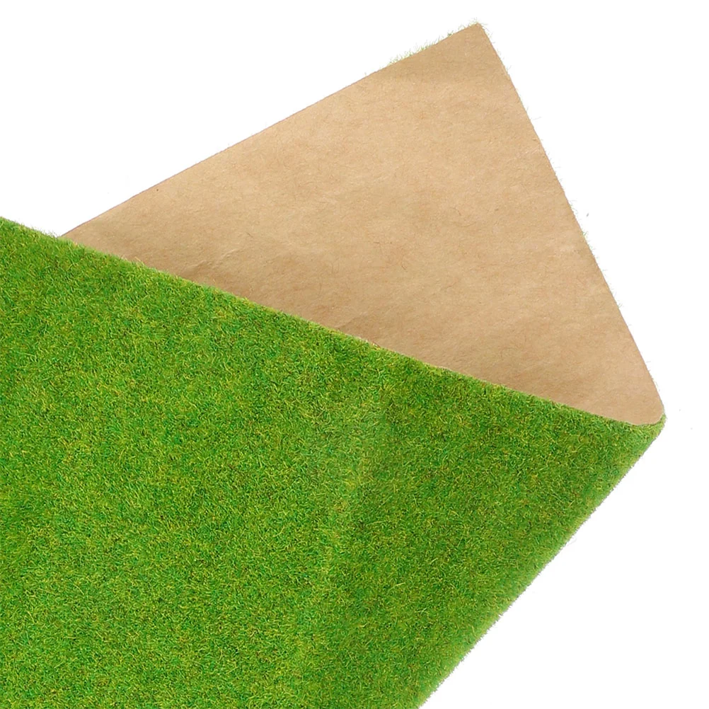 2 Pcs Artificial Turf DIY Lawn Bedding Cuttable Fake Adorn Sand Background Green Model Grass Mat Pad