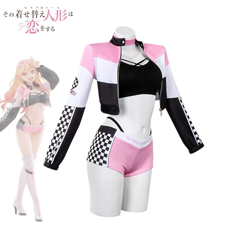 

Kitagawa Marin Cosplay Costumes Race Queen Uniform Anime My Dress-Up Darling Role Play Halloween Carnival Party Outfit For Women