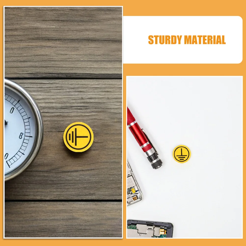 15 قطعة من ملصقات رمز الأرض الكهربائية، ملصقات أمان حساسة للحرارة، علامات تحذير للآلات الكهربائية #6