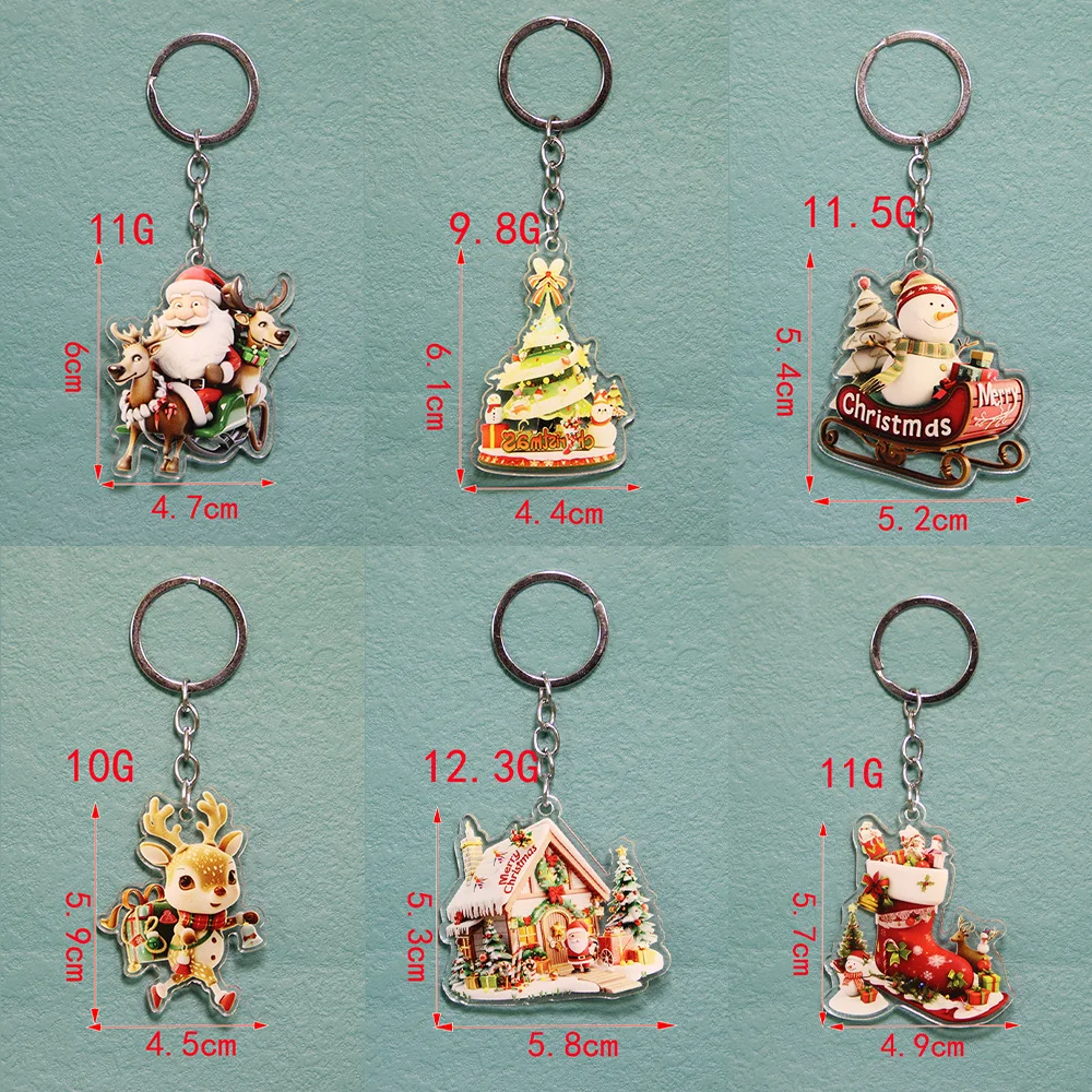 

300pcs/lot Santa Claus key chain festive promotional pendant jewelry Christmas keychain Christmas gift small gifts