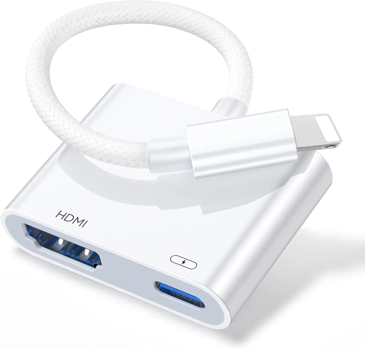 

Lightning to Adapter,[ MFi Certified] 1080P HD Digital AV Video Audio Sync Screen Connector Cable with Charging Port Compatibl