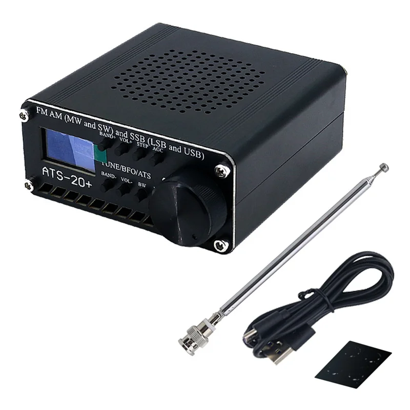 ABVO-ATS-20+ Si4732 Full-Band Radio Receiver Upgraded Version FM AM(MW SW) SSB(USB LSB) DSP SDR Receiver With Built-In Antenna