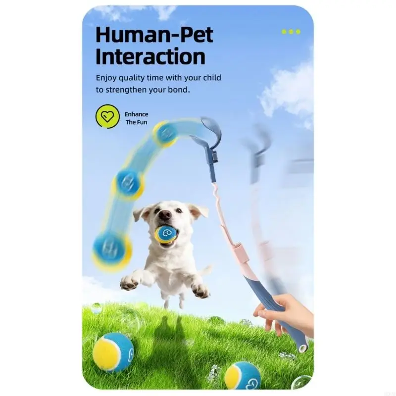 Verstellbarer Hundeball-Werfer zum Apportieren mit ausziehbarem Schläger für Interaktionsspiele und Outdoor-Spaß beim B03E – Detail 5