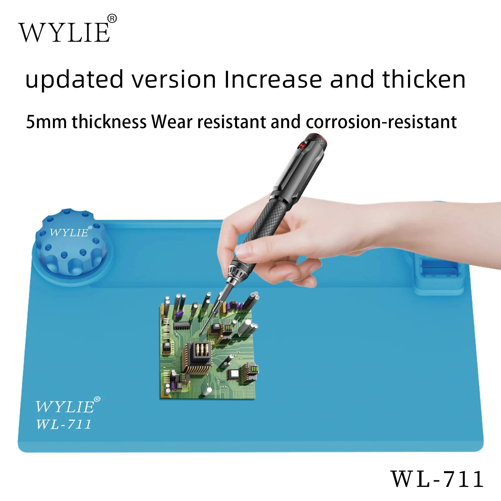 WYLIE WL711 실리콘 수리 매트 내열성 500C 정전기 방지 작업 패드 휴대폰 메인보드 납땜 작업 매트 도구