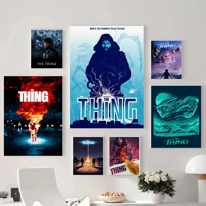 Famous Sci-Fi Suspense The Thing Movie Poster Horror Classic Thriller Prints Canvas Painting Wall Picture Home Living Room Decor