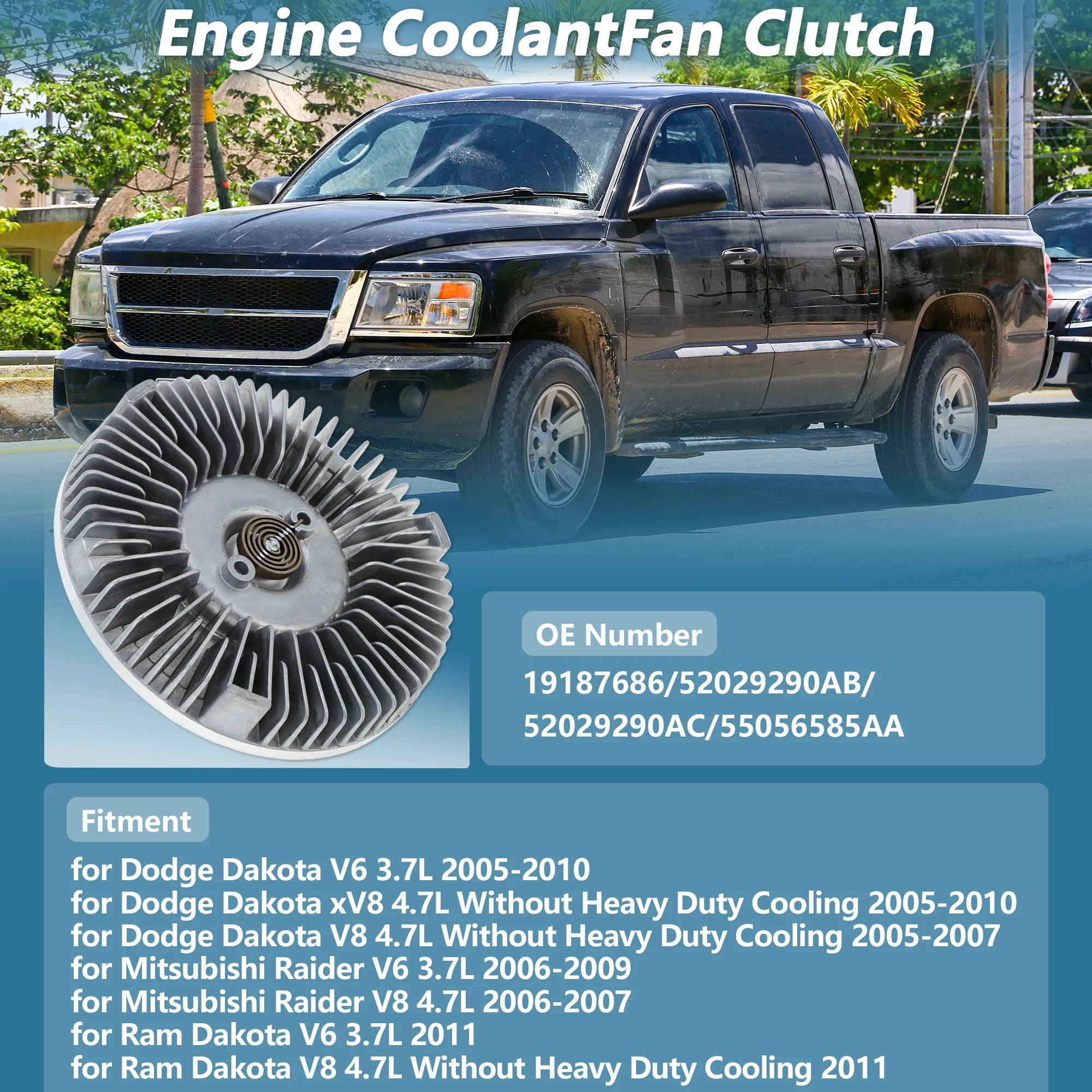 

Муфта охлаждающего вентилятора UXCELL для Dodge Dakota 2005-2010 для Ram Dakota 2011 No 52029290AC