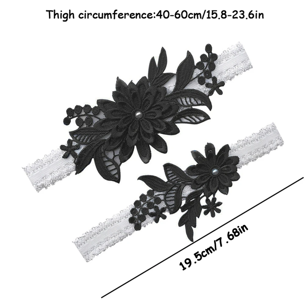1 زوج أزياء من الدانتل الأزهار مثير الأربطة للنساء / العروس الفخذ الدائري الزفاف مطاطا الساق الرباط الساق الدائري