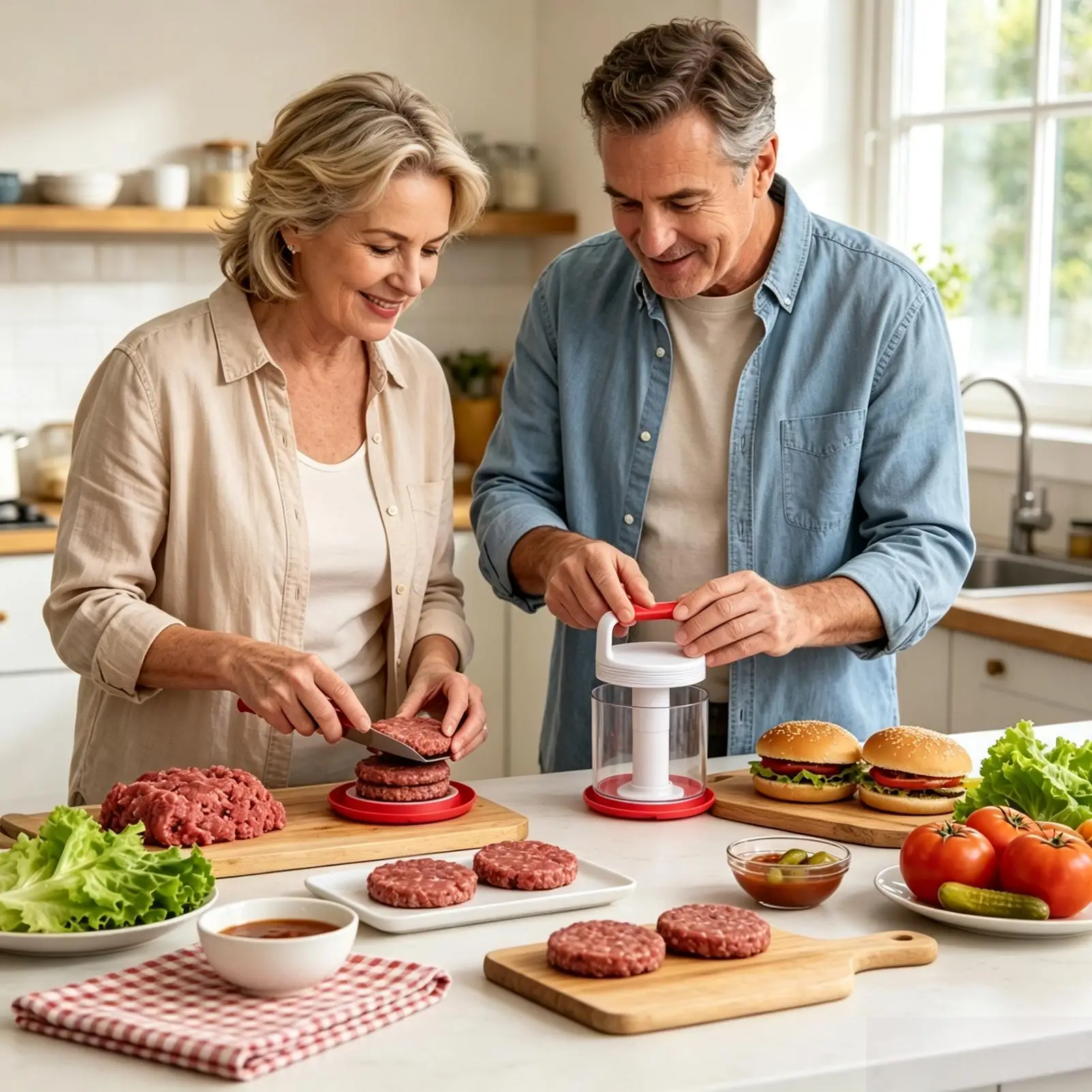 Burger Press Patty Maker Non-Stick Meat Shaper With Paper Separators Burger Patty Press Kitchen Tool For Home Cooks Busy Parents