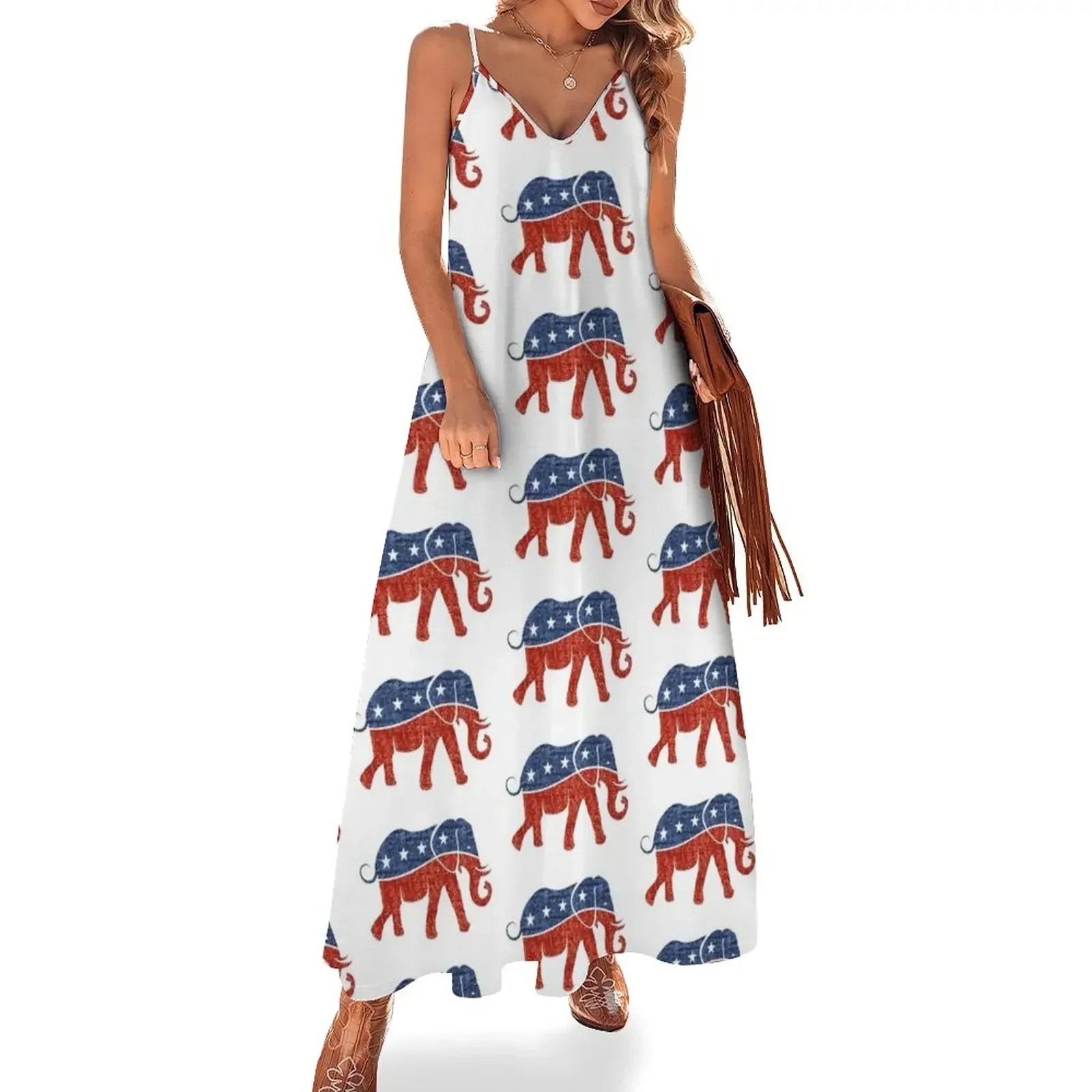 glitter print republican elephant Sleeveless Dress wedding dresses for parties prom dress 2024 Dress