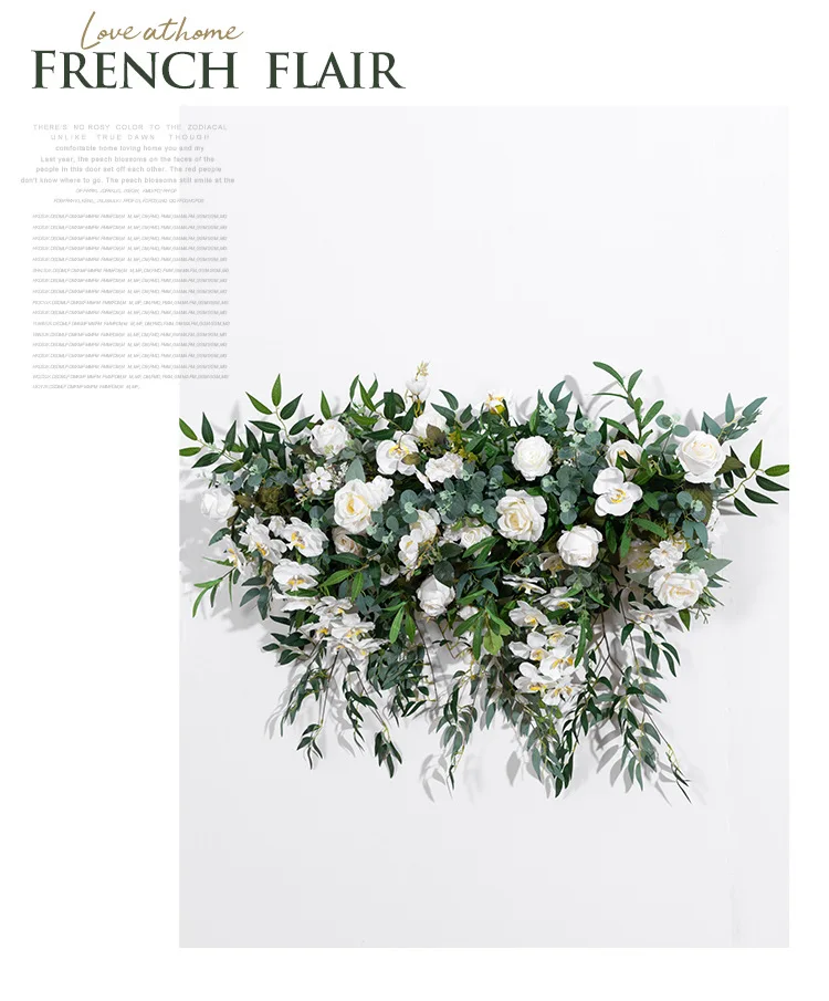 100CM Künstliche Grünblätter Kamelienblumen-Reihe Wandbehang Blumenhintergrund Hochzeit Fenster Hotel Outdoor-Event-Dekoration Großhandel – Detail 3
