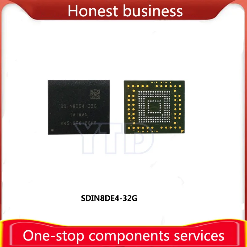 100% Working 1 Piece SDIN8DE4-32G 100% Quality BGA153 EMMC 32GB Chip Mobile Phone Hard Disk Memory Computer Storage SDIN8DE4 32G