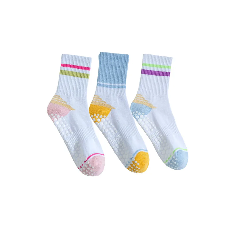 

European sizes 34-40, 1/2/3 Pairs Colored Dopamine Bottom with Glue Women's Yoga Socks