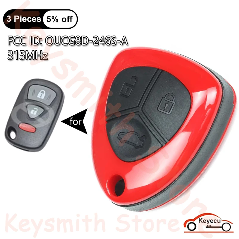 

KEYECU 3 Buttons 315MHz for Suzuki Aerio Grand Vitara XL7 Auto Upgraded Remote Control Key Fob Replacement FCC ID: OUCG8D-246S-A