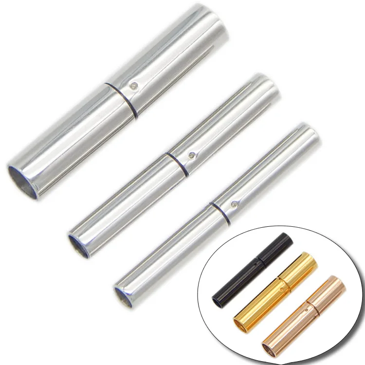 2pcs Stainless Steel Clasps For Diy Leather Bracelets Rope Charms Connector Buckle Jewelry Making Findings Accessories