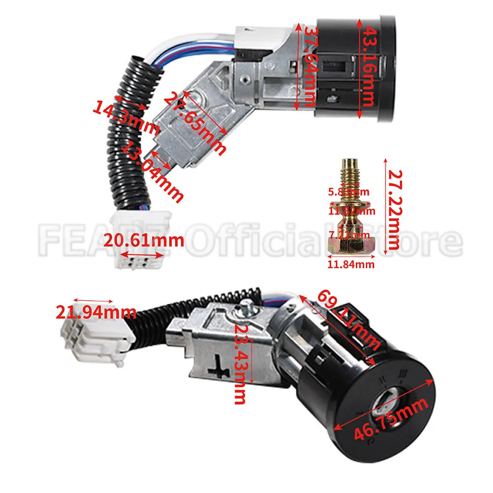 Do PEUGEOT 107 CITROEN C1 TOYOTA Aygo Zestaw kluczy cylindrowych do zamka drzwi 05-14 Klucz cylindryczny zamek N0501412