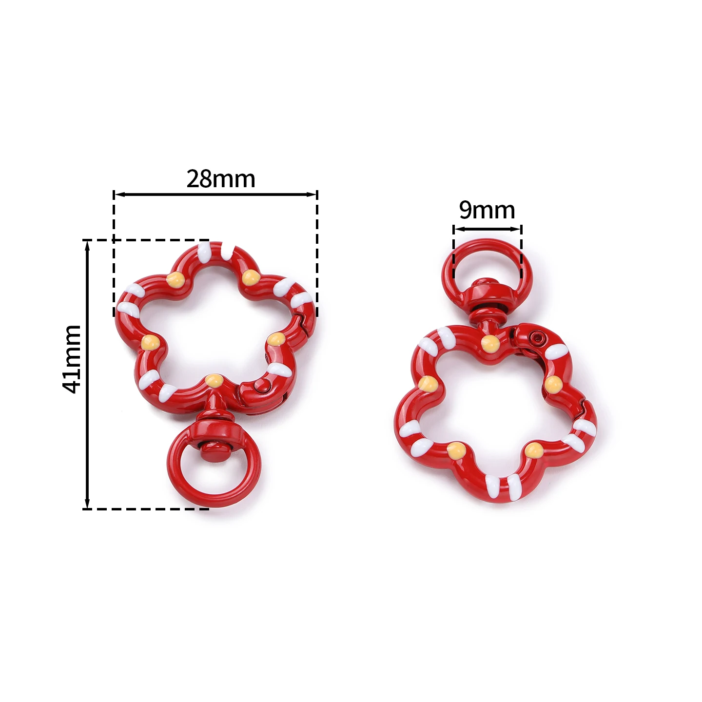 1Pcs/Lot Alloy Flower Lobster Claw Clasps Keychain for DIY  Handmade Jewelry Purse Making Bags Keychain Key Rings Accessories