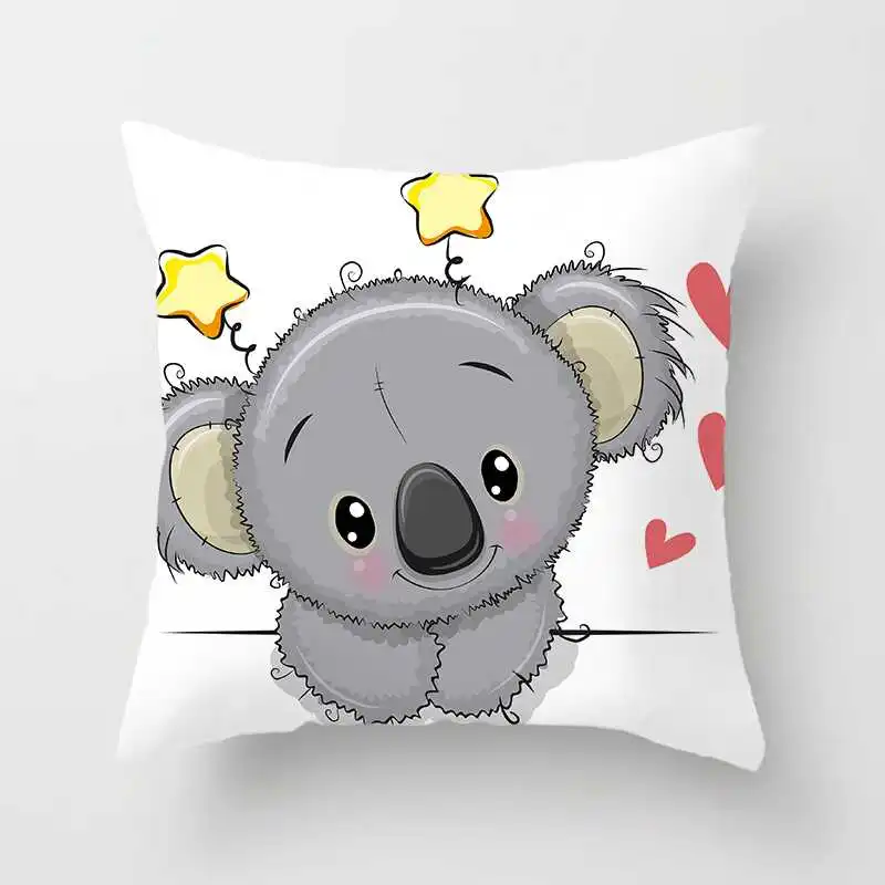 45*45cm Koala Pattern Cushion Cover Polyester Print Pillow Cover Family Room Sofa Chair Decoration