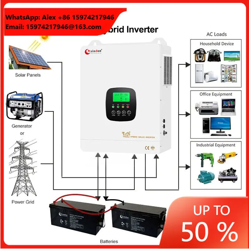 10kva 8kw 8 Kw 3kw 3000w 6.2kw 12kw 3kva 6kw 10kw 5kw 6 10 Kw 48v 24v Single Phase On Off Grid Mppt Hybrid Solar Inverter Price
