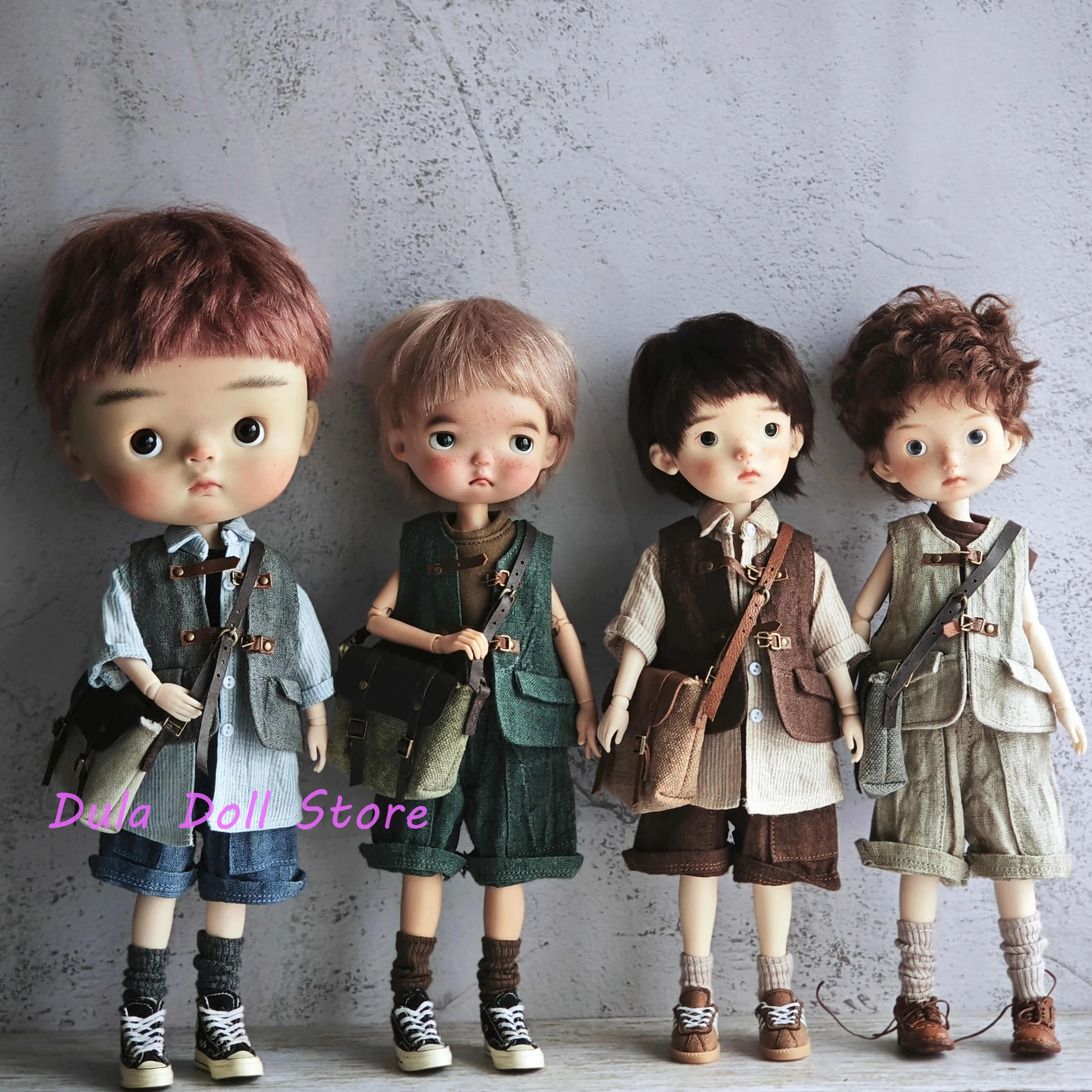 Dula poppenkleding jurk neutraal lederen vest in 4 kleuren voor Blythe Landoudou Landaob24 ob22 Azone Licca ICY JerryB 1/6 Bjd pop