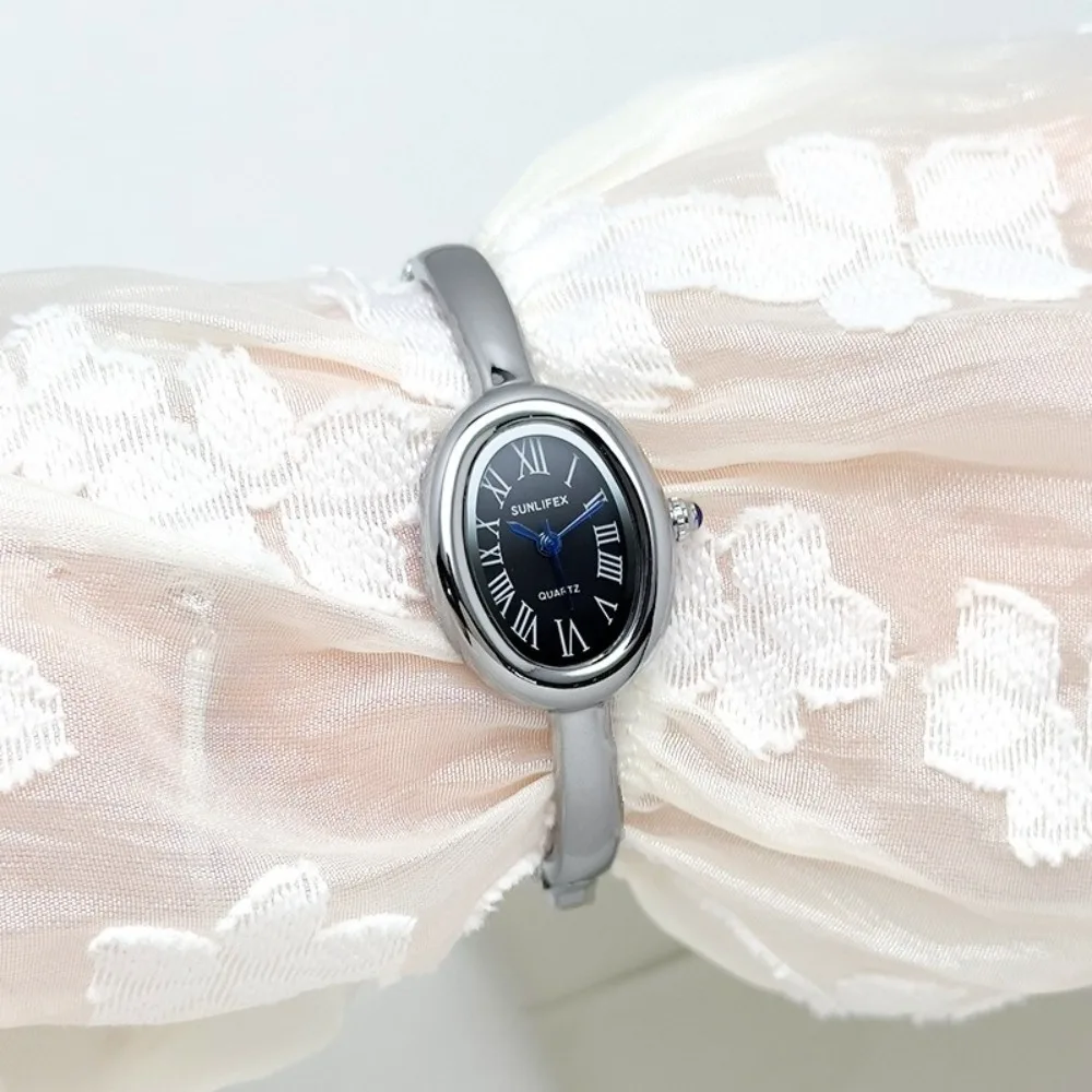 

Часы-браслет с римскими цифрами, ювелирная застежка, украшение с бриллиантами, кварцевые наручные часы, кварцевые часы из нержавеющей стали с бриллиантами, женские часы