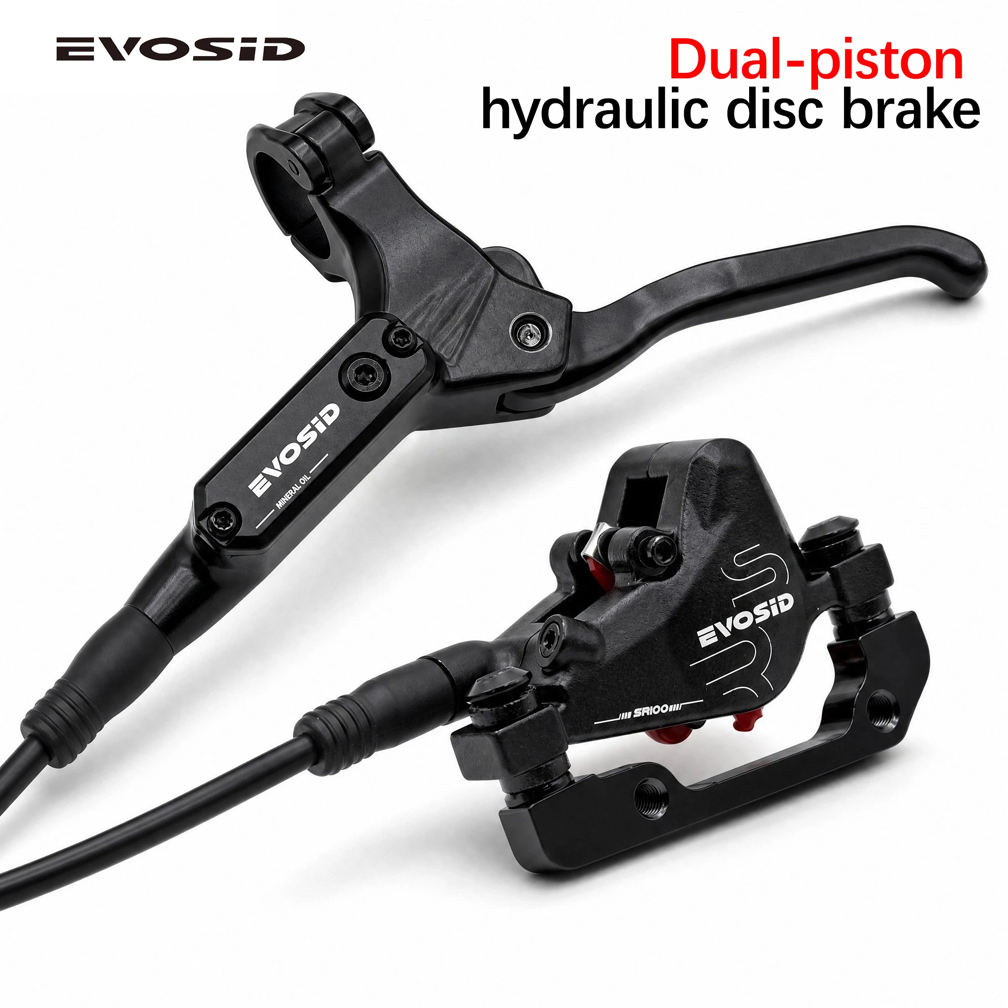 EVOSID MTB Bike Hydraulic Disc Brake 2-piston Mountain Bicycle Hydraulic Brake Rotor 800/1450mm Oil Pressure Disc Brake BikePart