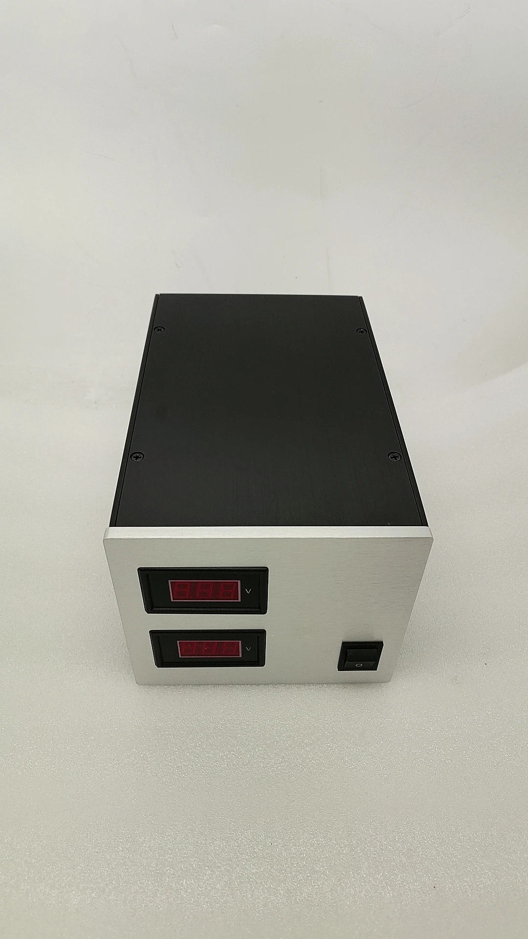 Dual display input and output voltage transformer box dual voltmeter full aluminum Isolated power supply chassis