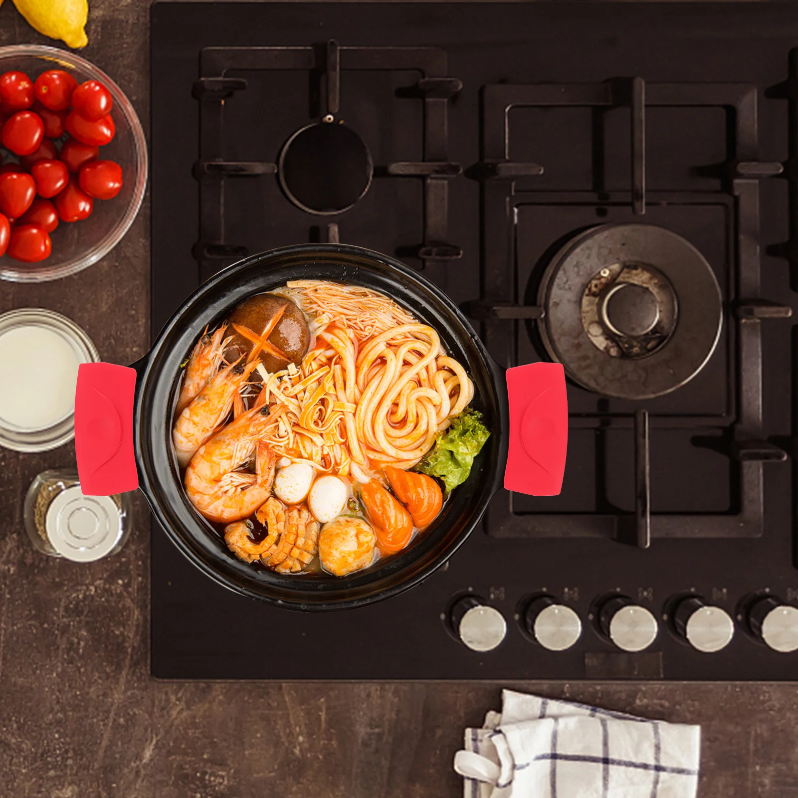 

Silicone Pot Handle Cover Heat-Resistant Non-Slip Grip For Wok Pan Saucepan Kitchen Cookware Replacement