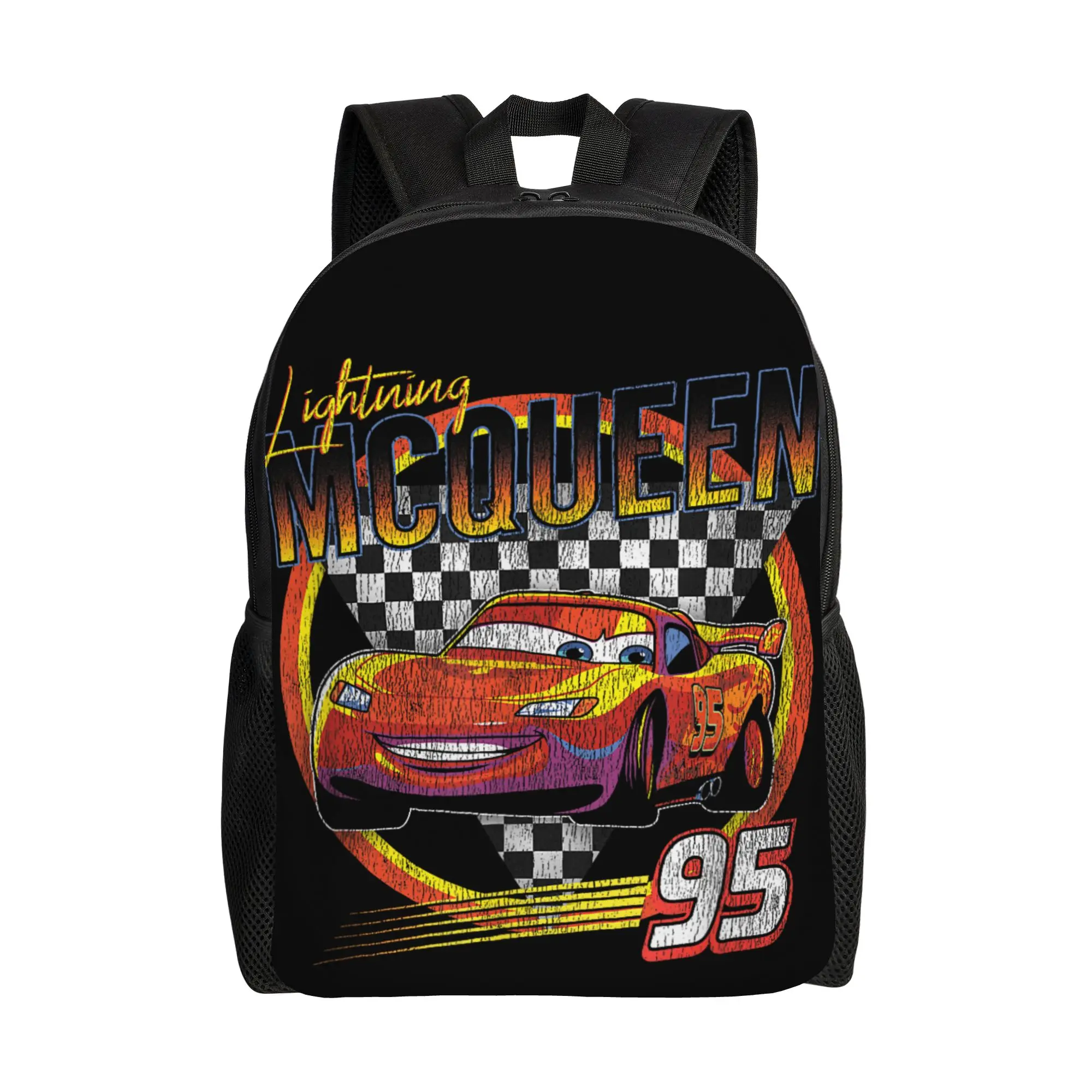 

Винтажный гоночный рюкзак Cars Lightning McQueen, походные рюкзаки, мужские оригинальные школьные сумки, красочный мягкий рюкзак