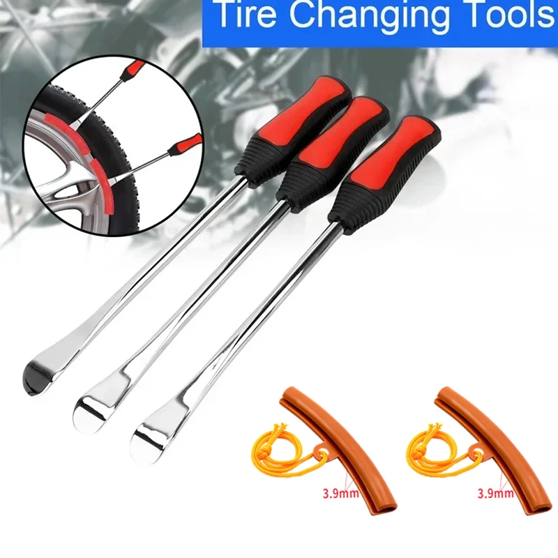 

Tire Spoons Tool Set, Professional Tire Changing Kit for Dirt Bike, Motorcycle, Lawn Mower, 3X Tire Spoons, 2X Rim Protectors